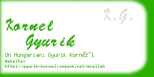 kornel gyurik business card